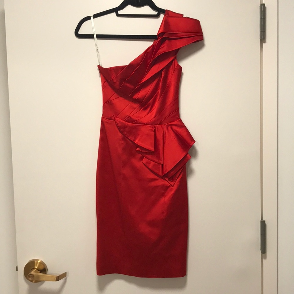 Karen Millen One Shoulder Satin Dress